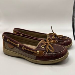 Sperry Women's Burgundy and Tan Loafers